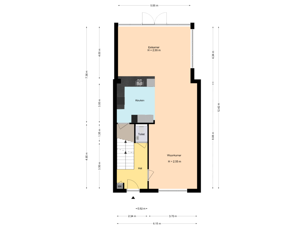 Bekijk plattegrond van Begane grond van Julianastraat 17