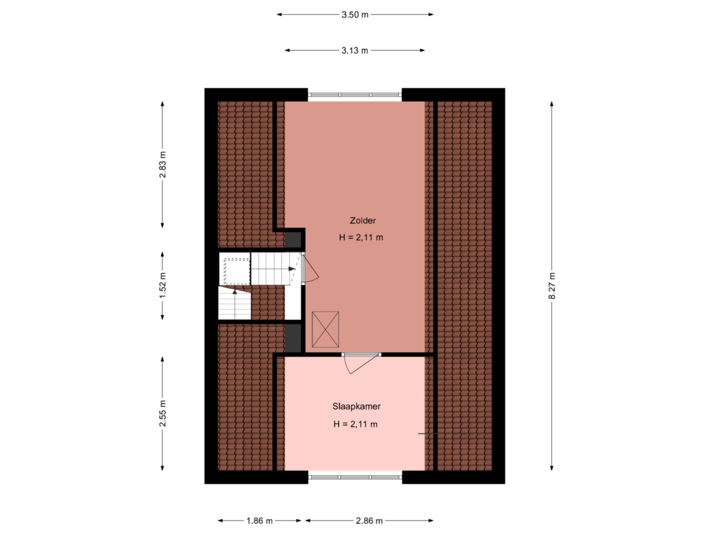 Bekijk plattegrond van 2e verdieping van Julianastraat 17