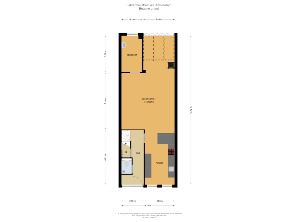 Bekijk plattegrond van Begane grond van Fahrenheitstraat 40