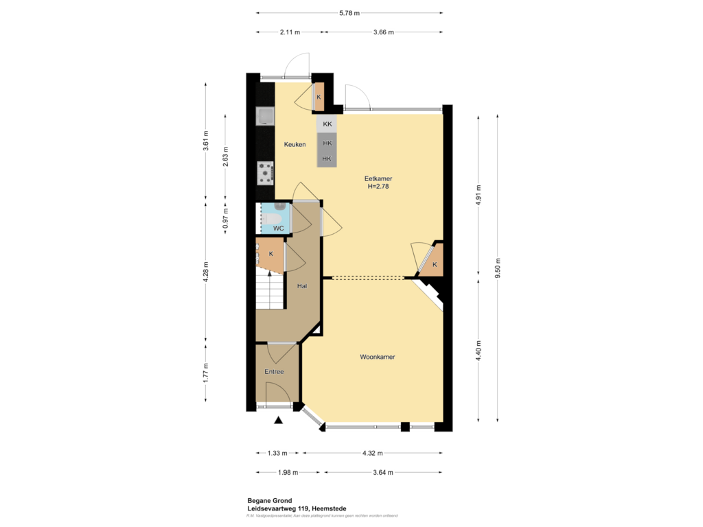 View floorplan of Begane Grond of Leidsevaartweg 119