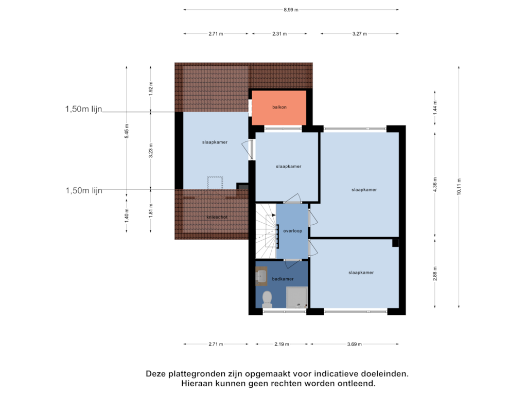 Bekijk plattegrond van Eerste Verdieping van Christinastraat 12-A