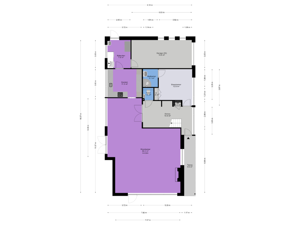 Bekijk plattegrond van Begane grond van Waardeellaan 1