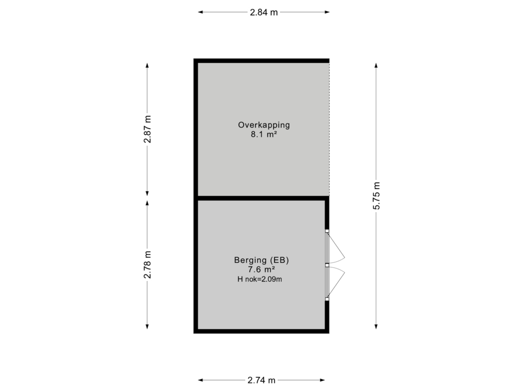 View floorplan of Berging of Waardeellaan 1