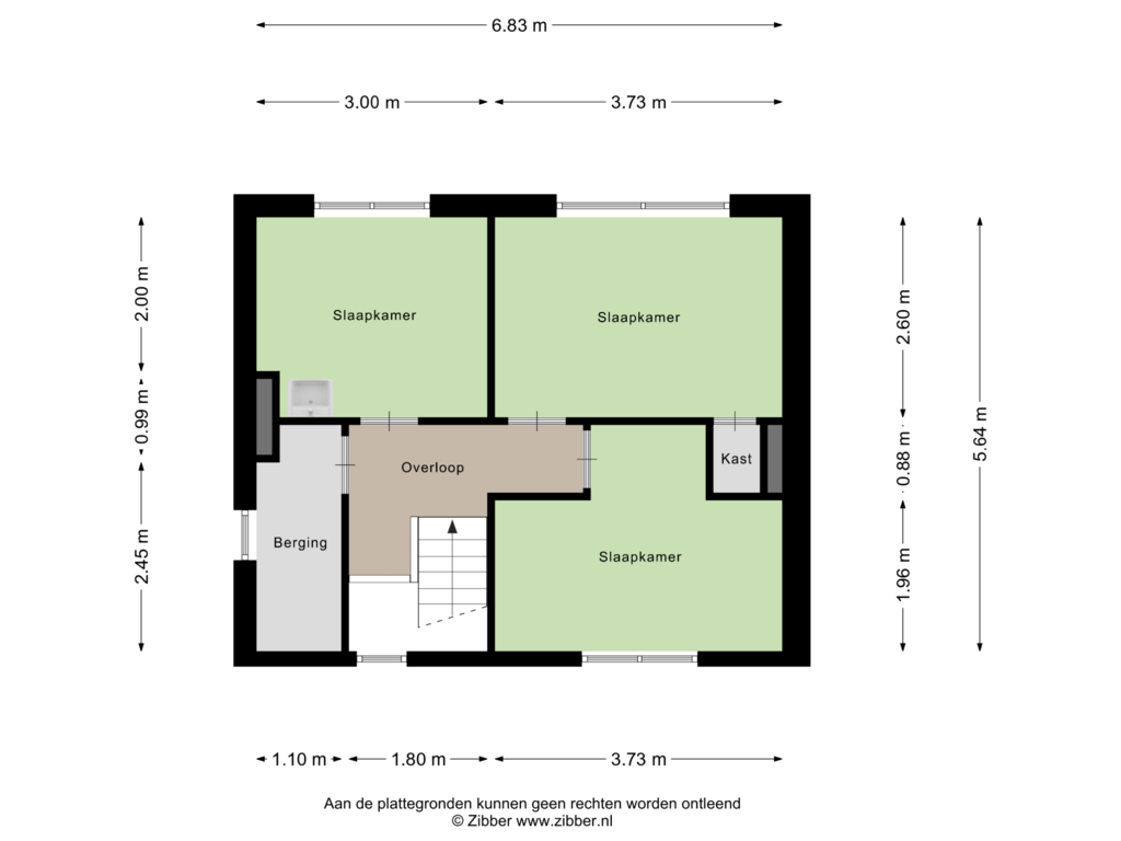 Bekijk plattegrond van Tweede Verdieping van Heirstraat 43