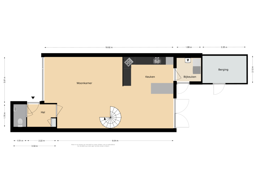 View floorplan of Begane grond of Lekstraat 13