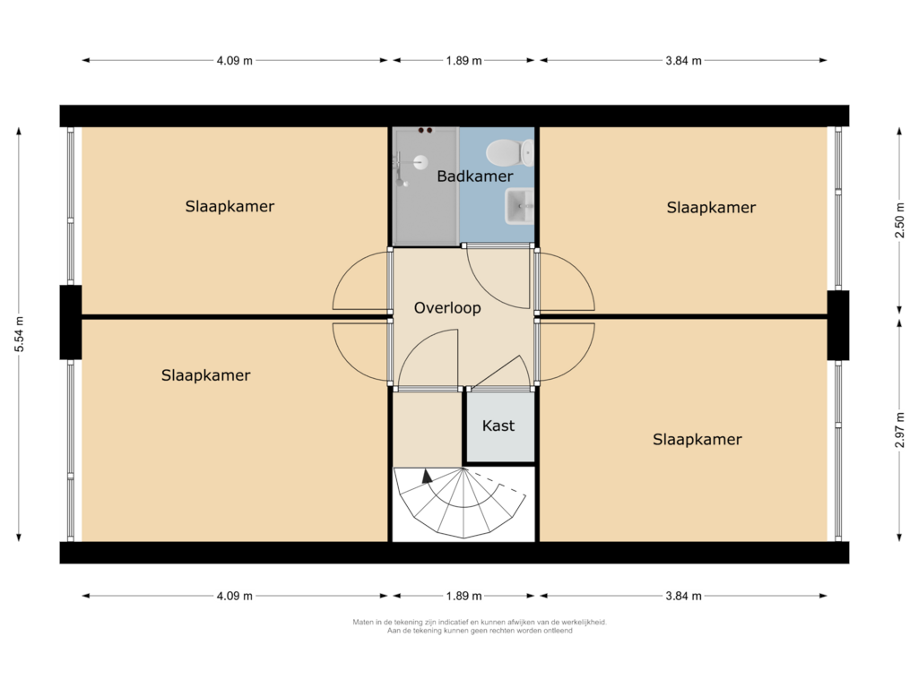 View floorplan of Verdieping of Lekstraat 13