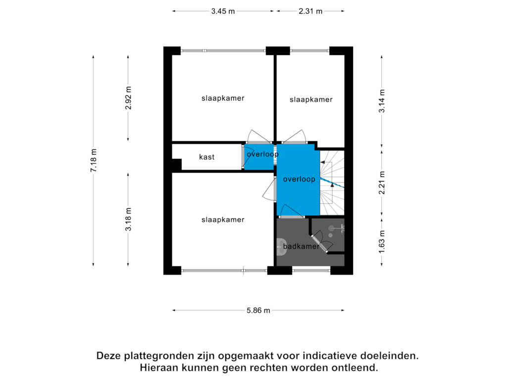 Bekijk plattegrond van 1e verdieping van Keplerstraat 54