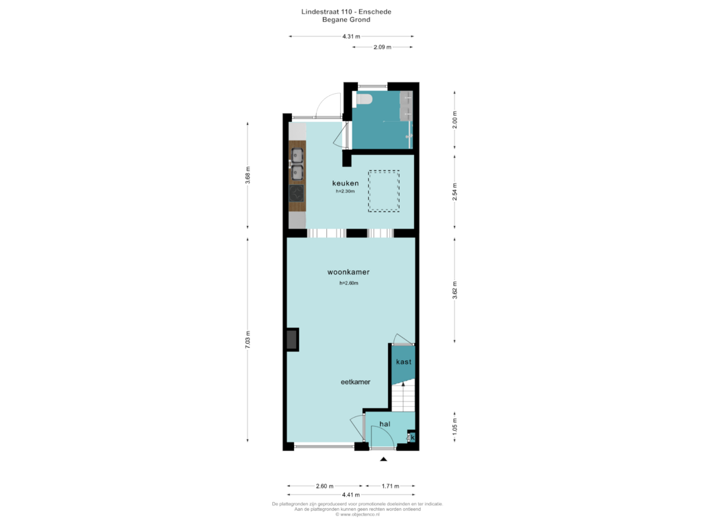 View floorplan of BEGANE GROND of Lindestraat 110