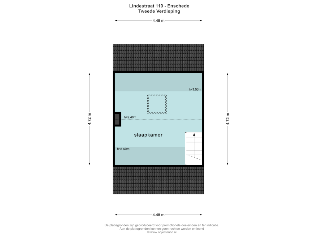 View floorplan of TWEEDE VERDIEPING of Lindestraat 110