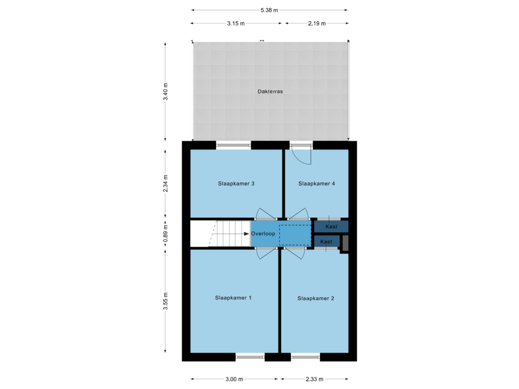 Bekijk plattegrond van Eerste Verdieping van Plataanstraat 4