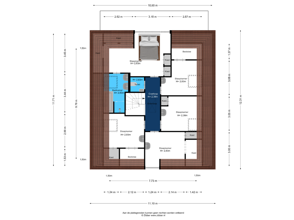 Bekijk plattegrond van Eerste Verdieping van Herenweg 46