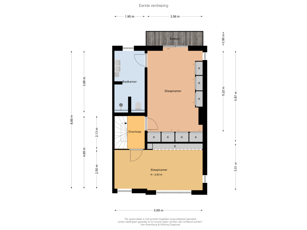 View floorplan of Eerste verdieping of Haviklaan 24