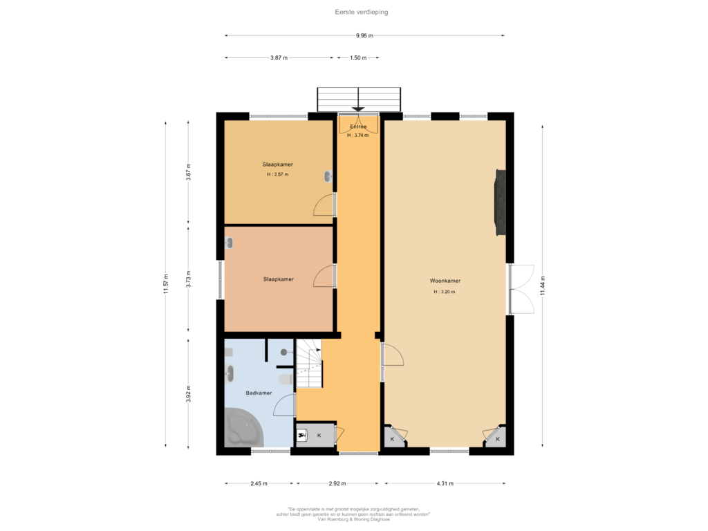 View floorplan of Eerste verdieping of Kerkpad NZ 35