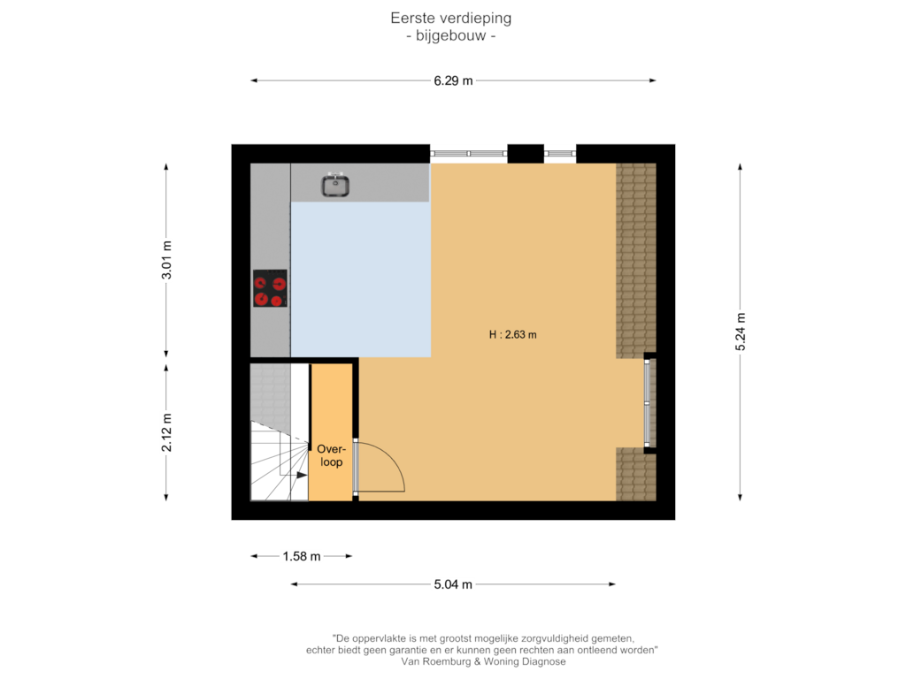 View floorplan of Bijgebouw 1ste verdieping of Kerkpad NZ 35