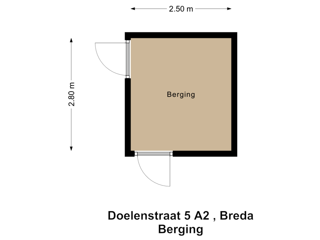 Bekijk plattegrond van Berging van Doelenstraat 5-A2