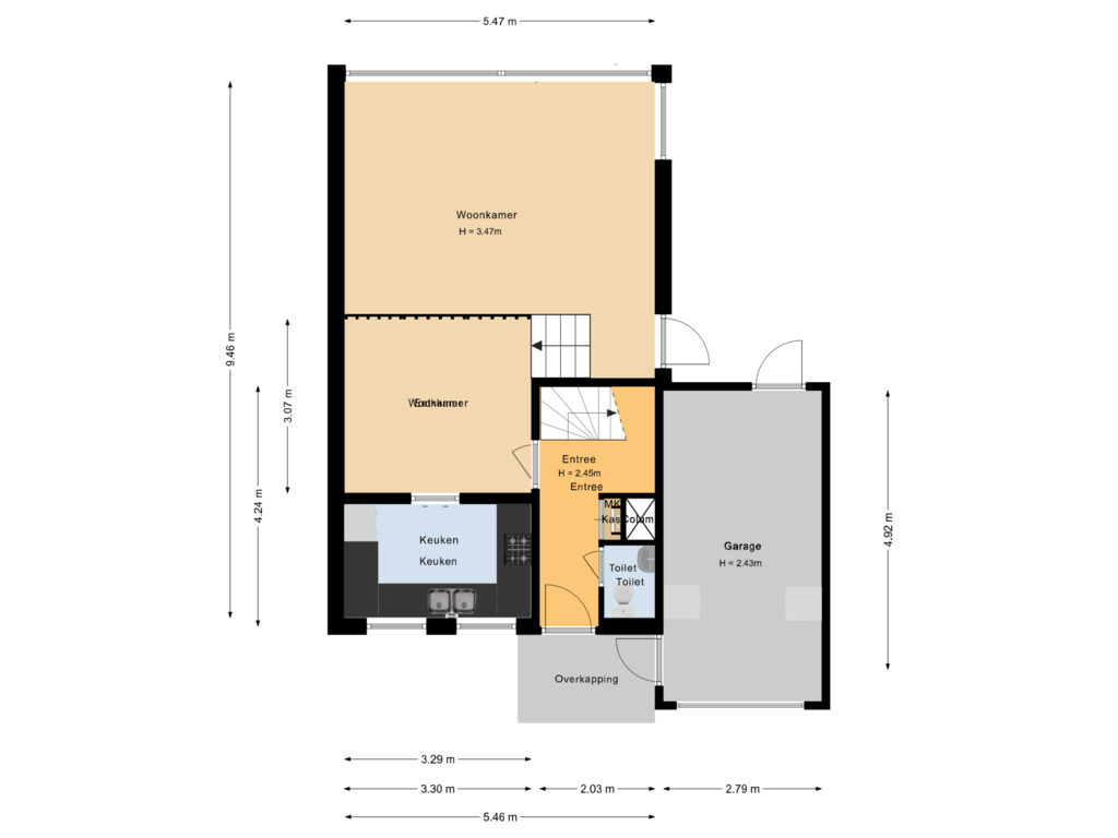 View floorplan of Begane grond of Rede 79