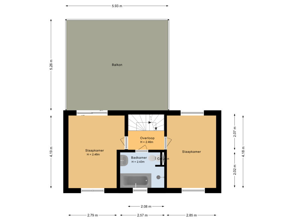 View floorplan of Eerste verdieping of Rede 79