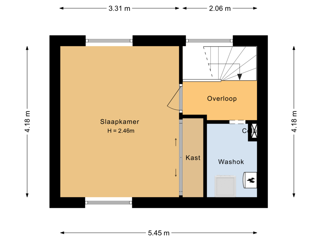 View floorplan of Tweede verdieping of Rede 79