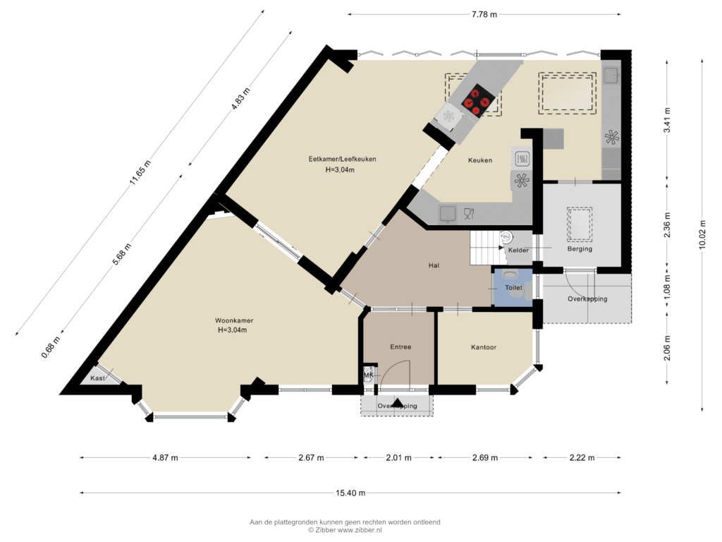 Bekijk plattegrond van Begane grond van Rustenburgerlaan 1