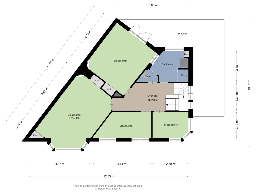 Bekijk plattegrond van Eerste verdieping van Rustenburgerlaan 1