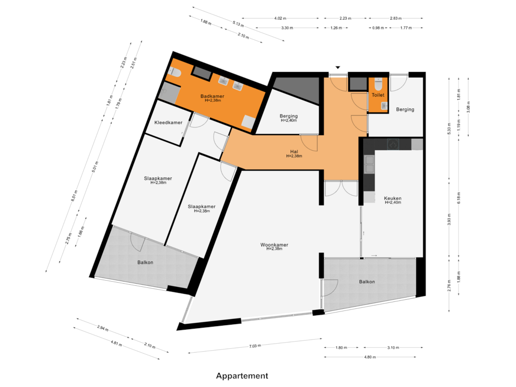 Bekijk plattegrond van Appartement van Valkenburgerweg 32-L