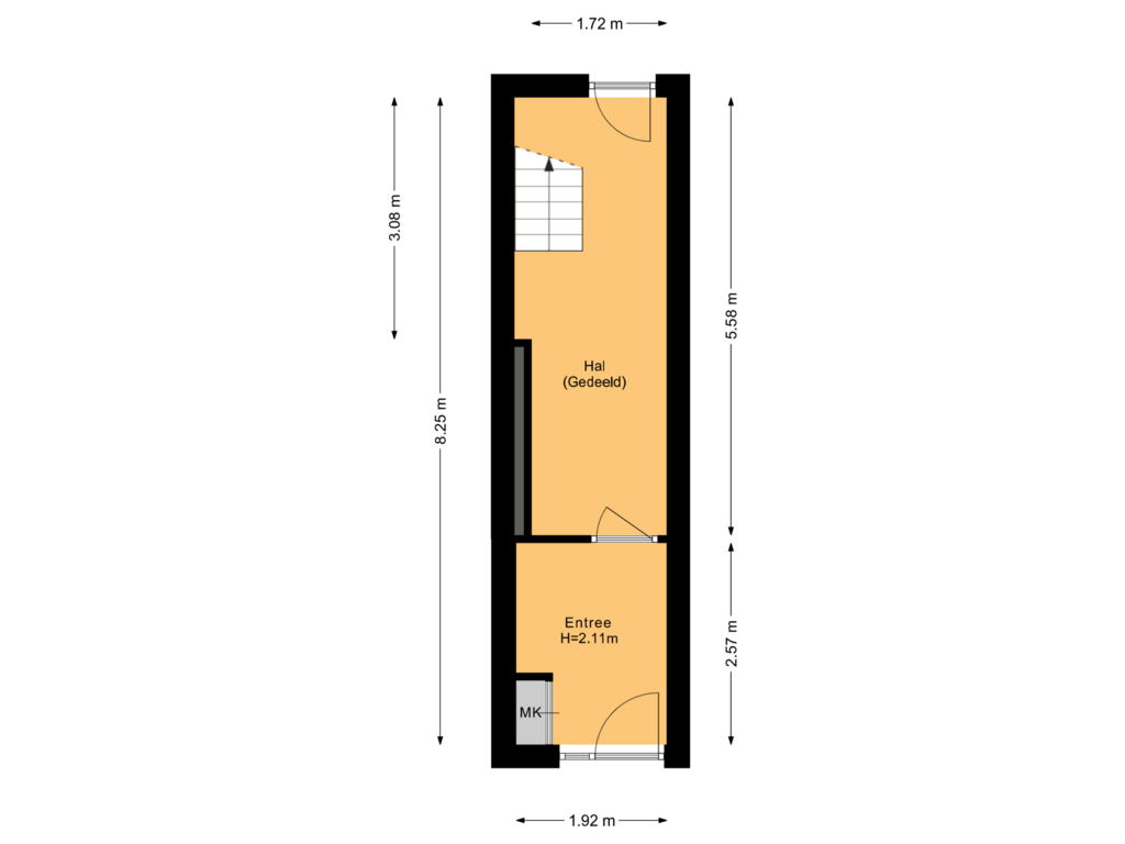 Bekijk plattegrond van Entree van de Kempenaerstraat 31-A