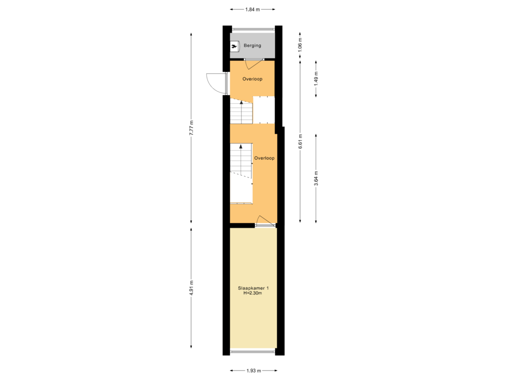 Bekijk plattegrond van Eerste Woonlaag van de Kempenaerstraat 31-A