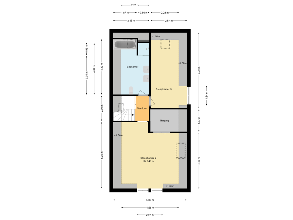 Bekijk plattegrond van Derde Woonlaag van de Kempenaerstraat 31-A