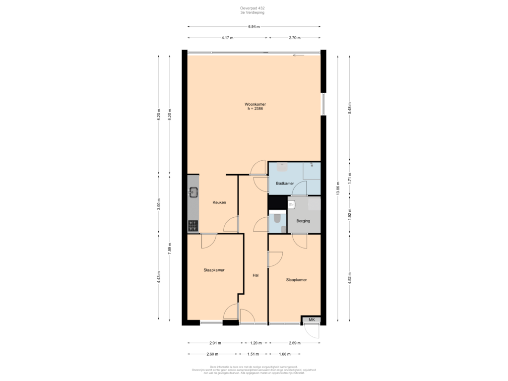 Bekijk plattegrond van 3e Verdieping van Oeverpad 432