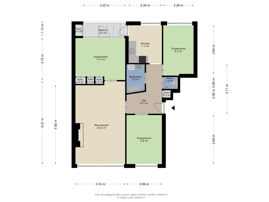 Bekijk plattegrond van Appartement van Deliuslaan 62