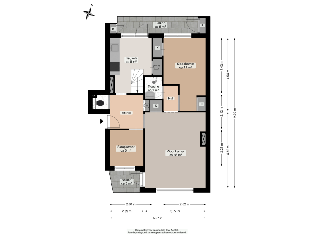 View floorplan of Derde verdieping of Rijksweg 87-B