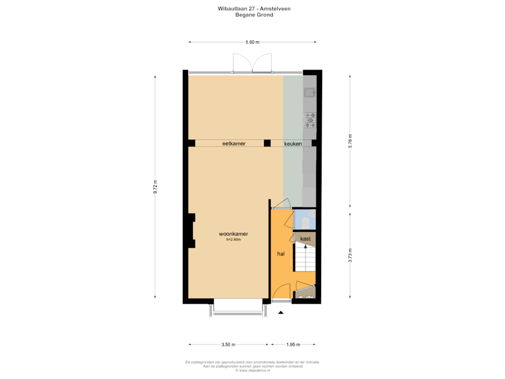 Bekijk plattegrond van BEGANE GROND van Wibautlaan 27