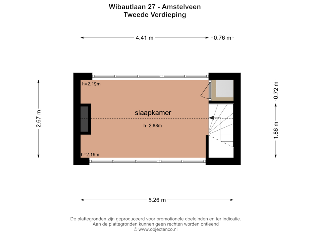 Bekijk plattegrond van Tweede Verdieping van Wibautlaan 27