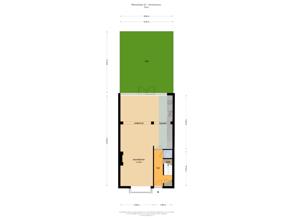 Bekijk plattegrond van Tuin van Wibautlaan 27