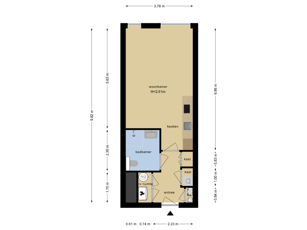 View floorplan of Appartement of Rookmelderstraat 32