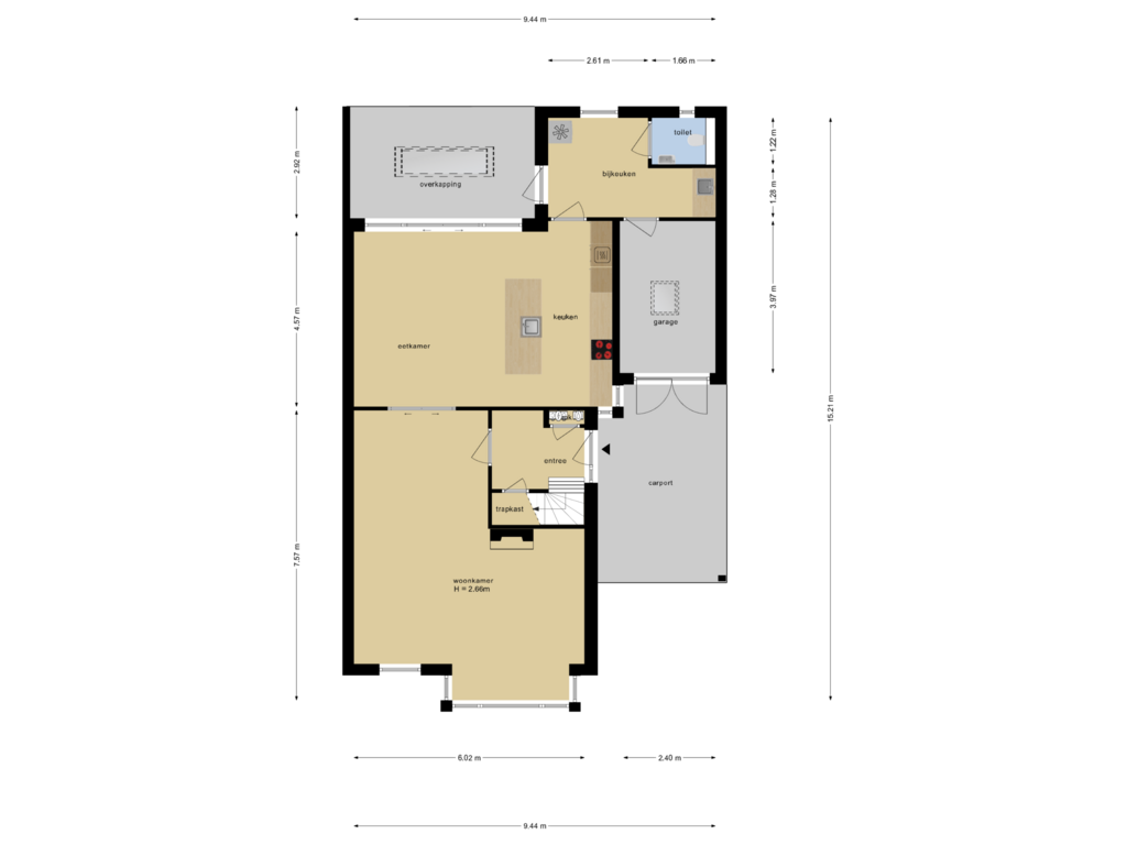 Bekijk plattegrond van Begane Grond van Veldoven 17