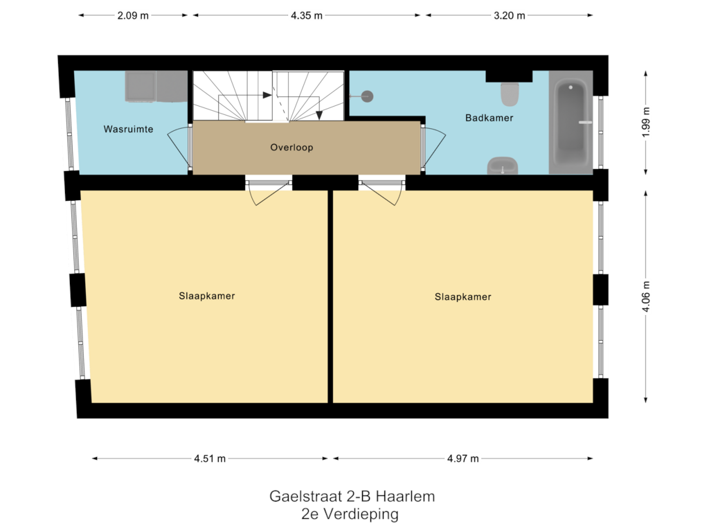 Bekijk plattegrond van 2e Verdieping van Gaelstraat 2-B