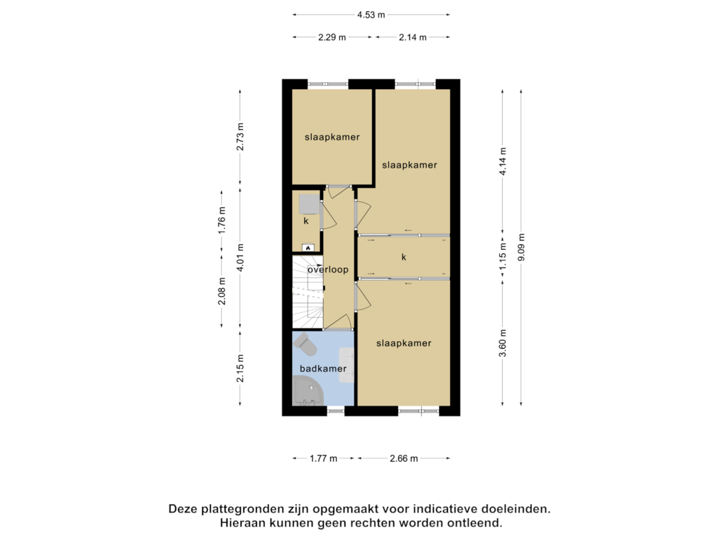 Bekijk plattegrond van 1e verdieping van G. Molstraat 24