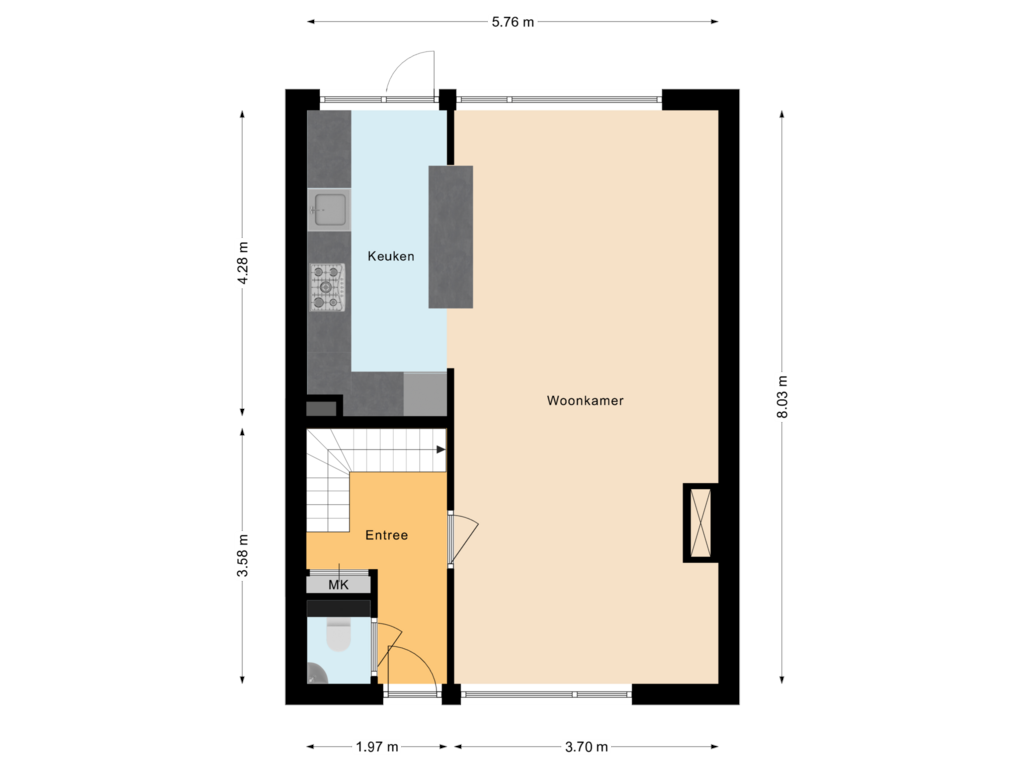 View floorplan of Begane grond of Ranonkellaan 19