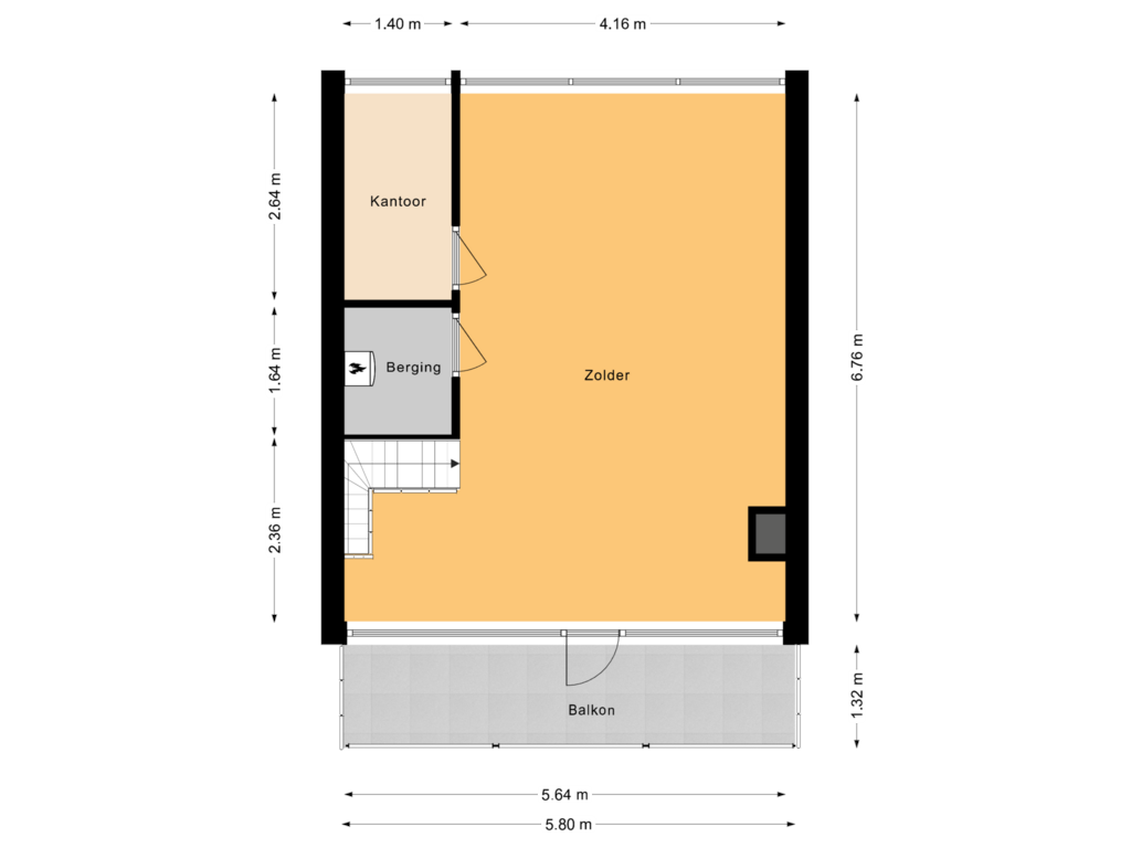 View floorplan of Tweede verdieping of Ranonkellaan 19