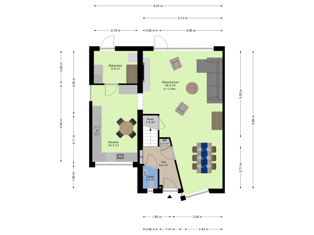 View floorplan of Begane grond of Sneeuwuil 3