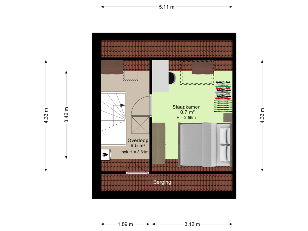 View floorplan of 2e verdieping of Sneeuwuil 3