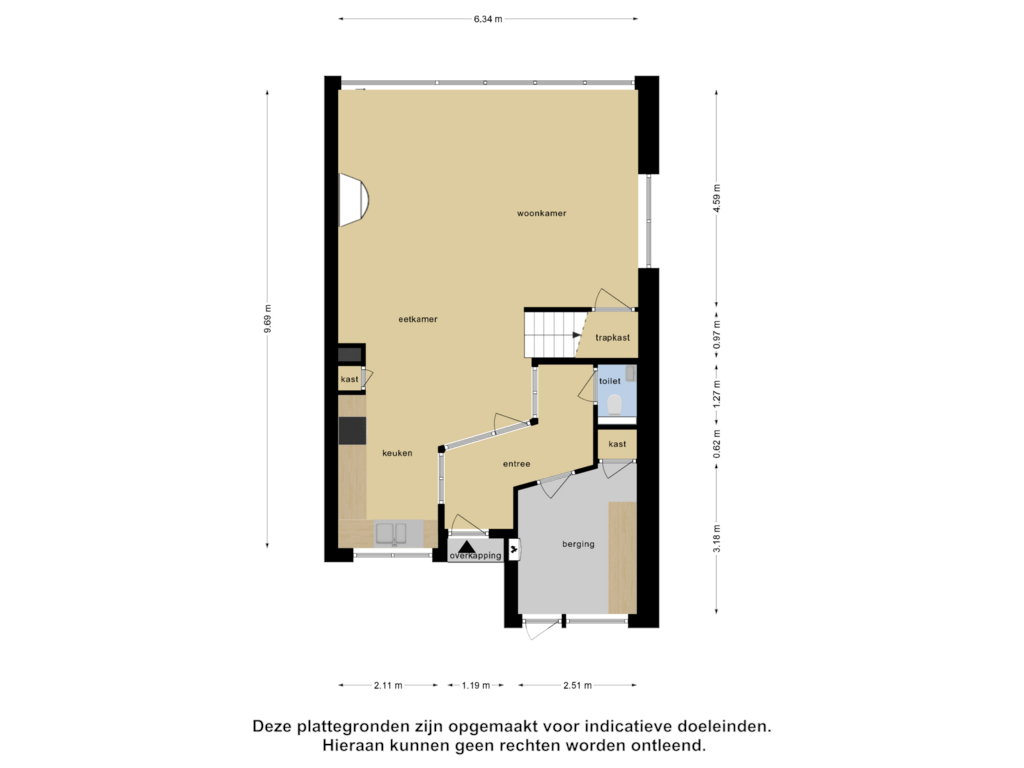 Bekijk plattegrond van Begane Grond van Nystadstraat 37