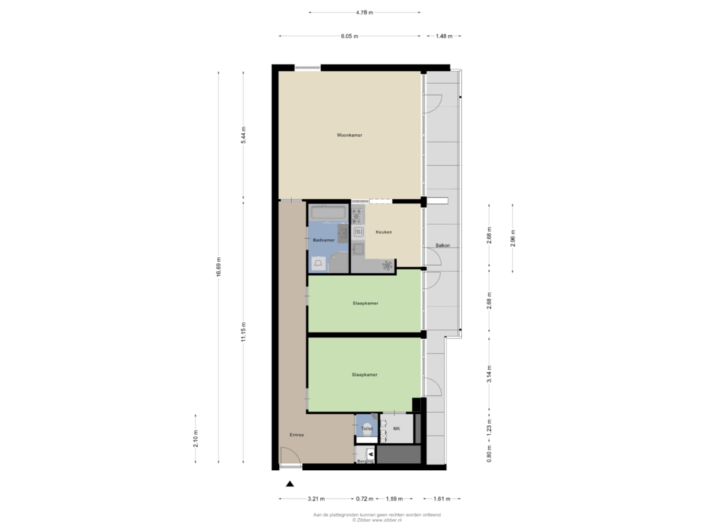 View floorplan of Appartement of Tretjakovlaan 64