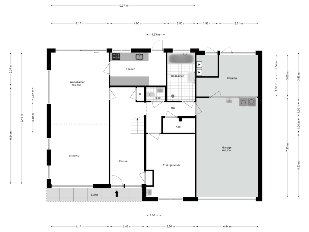 View floorplan of Begane Grond of G.J. van Leersumstraat 5