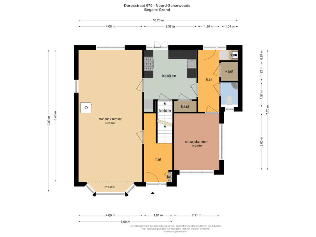 View floorplan of BEGANE GROND of Dorpsstraat 670