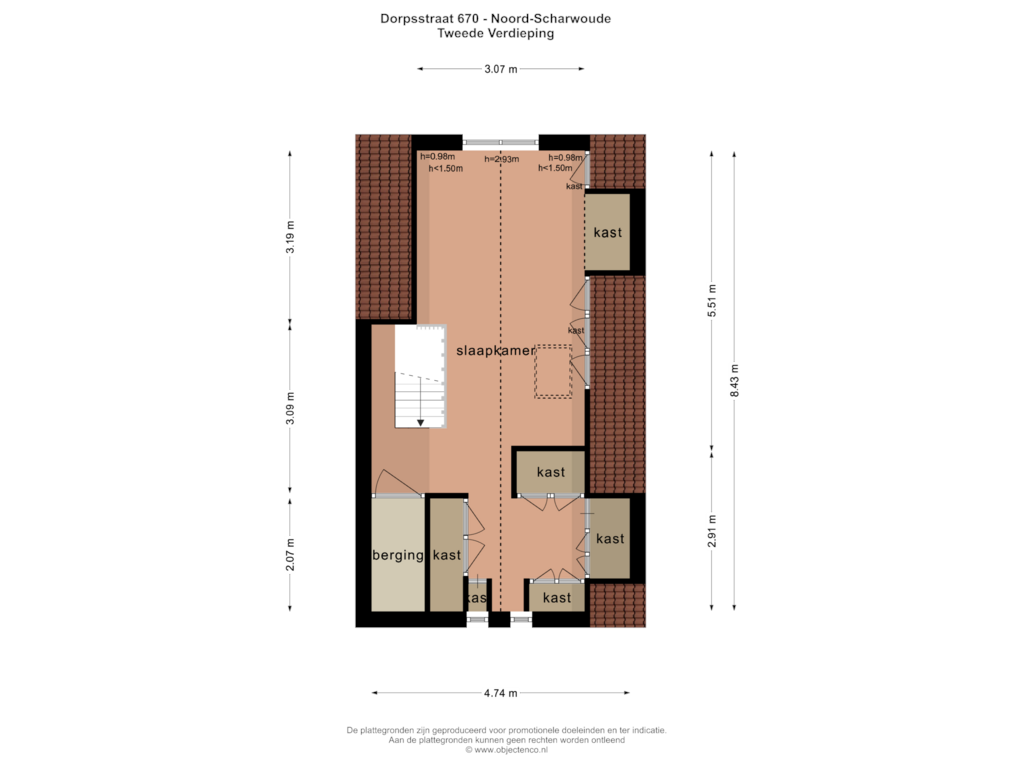 View floorplan of TWEEDE VERDIEPING of Dorpsstraat 670