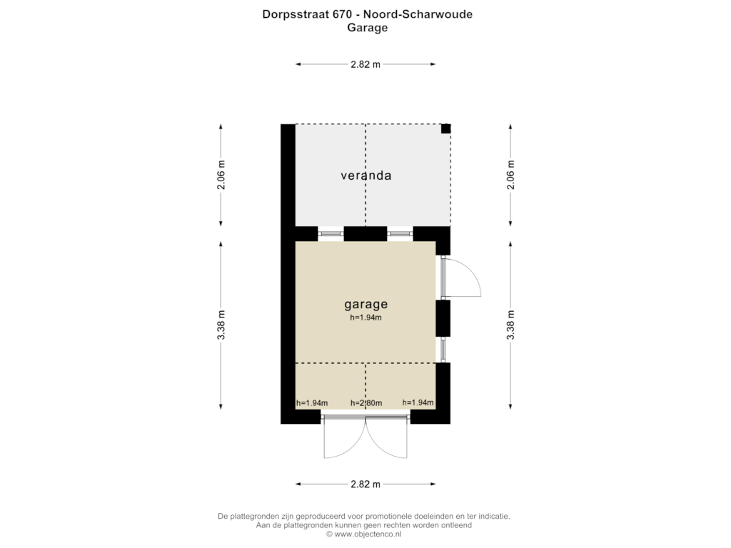 View floorplan of GARAGE of Dorpsstraat 670