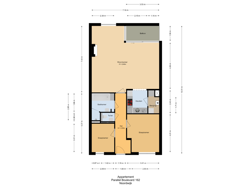 View floorplan of Appartement of Parallel Boulevard 162