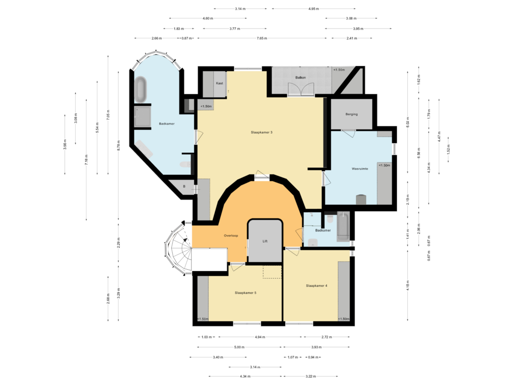 View floorplan of Eerste verdieping of Voorstraat 45